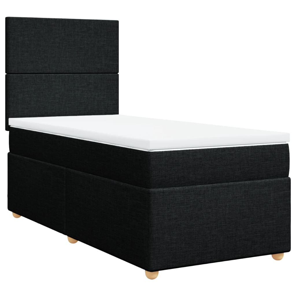 kontinentalseng med madras 100x200 cm stof sort