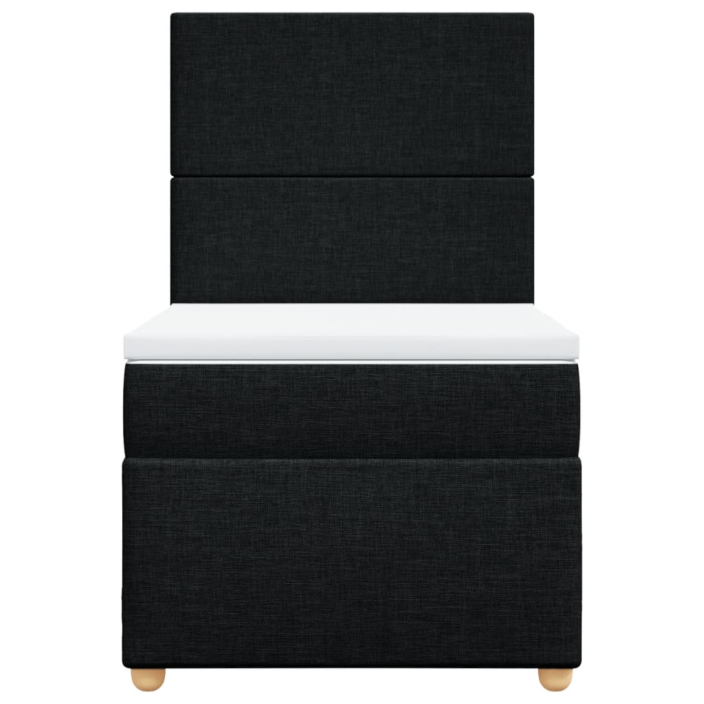 kontinentalseng med madras 100x200 cm stof sort