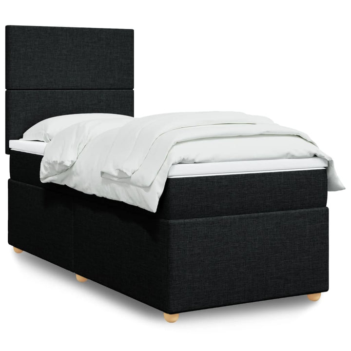 kontinentalseng med madras 100x200 cm stof sort