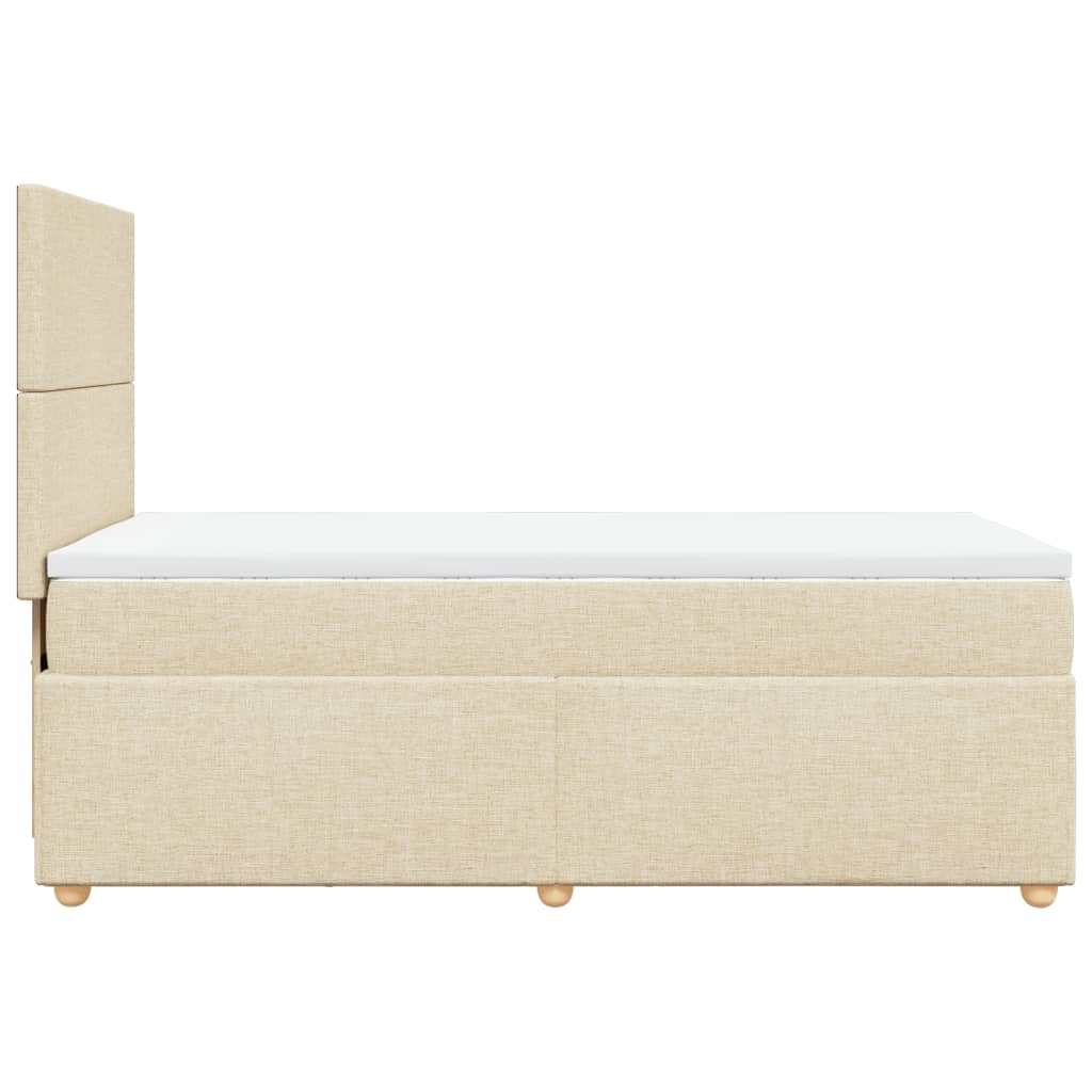kontinentalseng med madras 100x200 cm stof cremefarvet