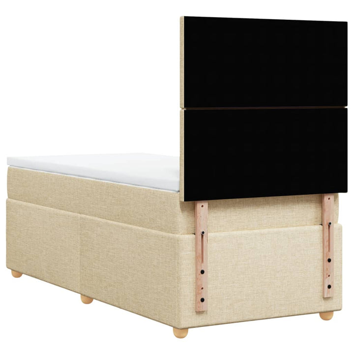 kontinentalseng med madras 100x200 cm stof cremefarvet