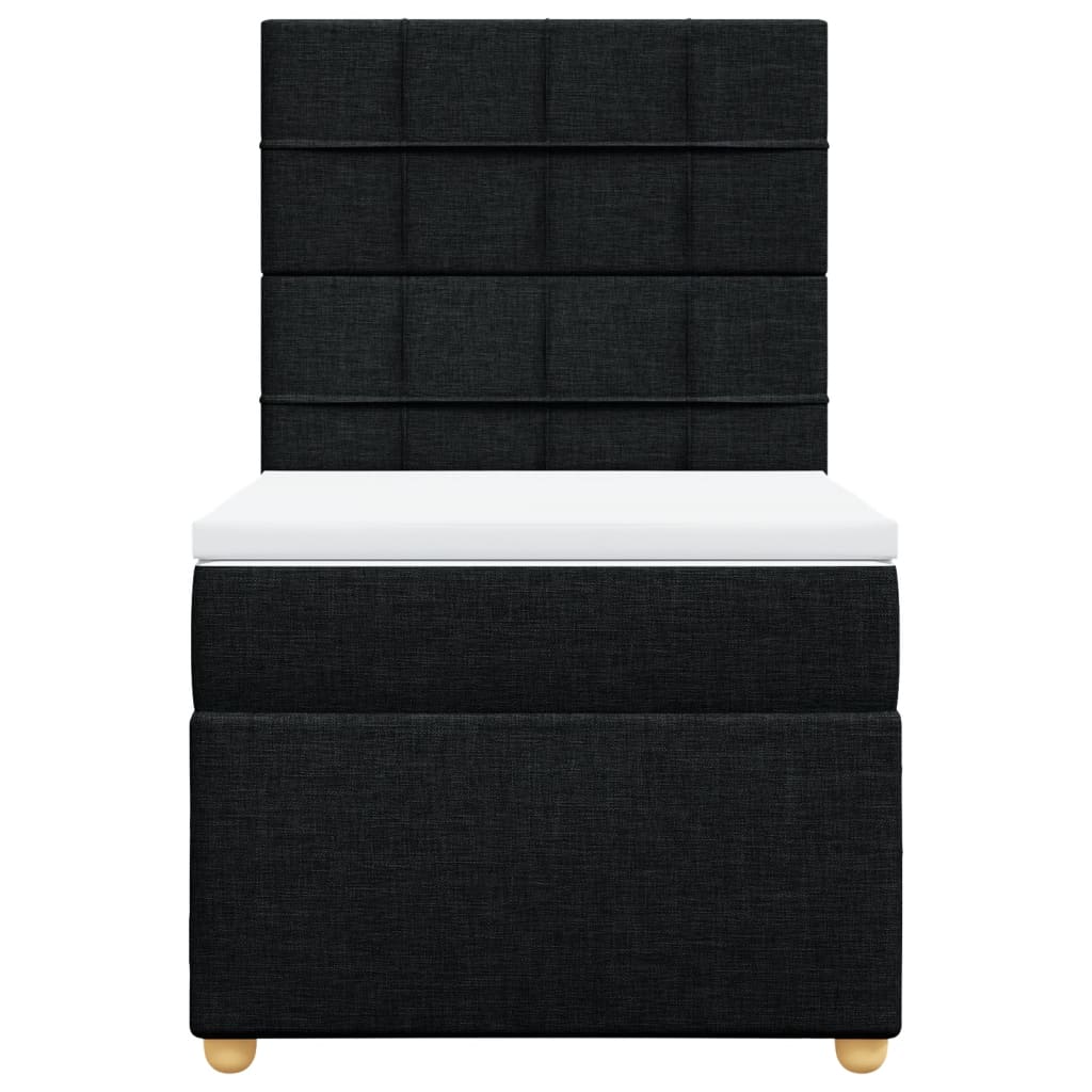 kontinentalseng med madras 100x200 cm stof sort