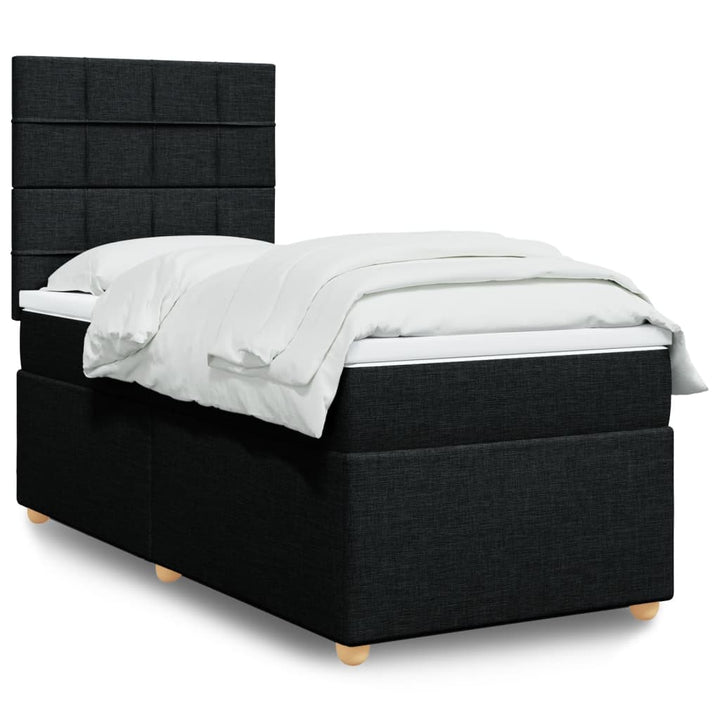 kontinentalseng med madras 100x200 cm stof sort