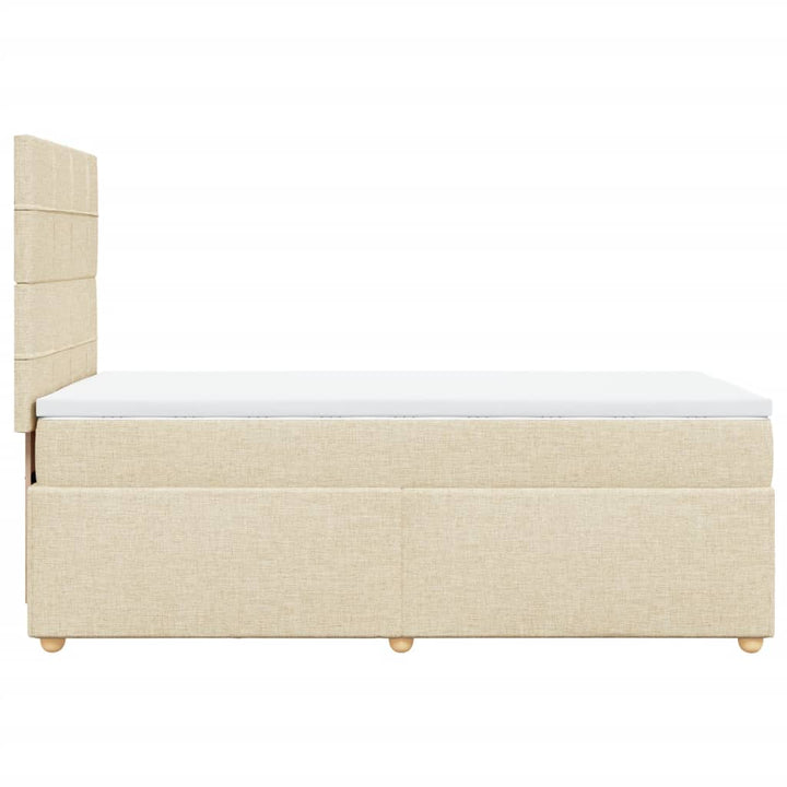 kontinentalseng med madras 100x200 cm stof cremefarvet