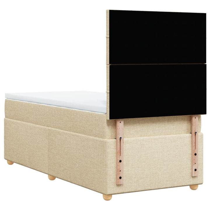 kontinentalseng med madras 100x200 cm stof cremefarvet