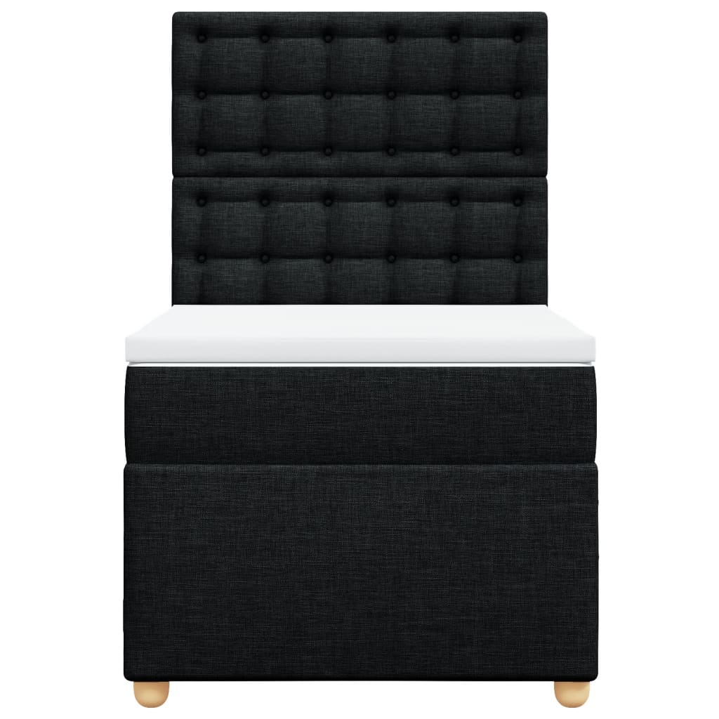 kontinentalseng med madras 100x200 cm stof sort