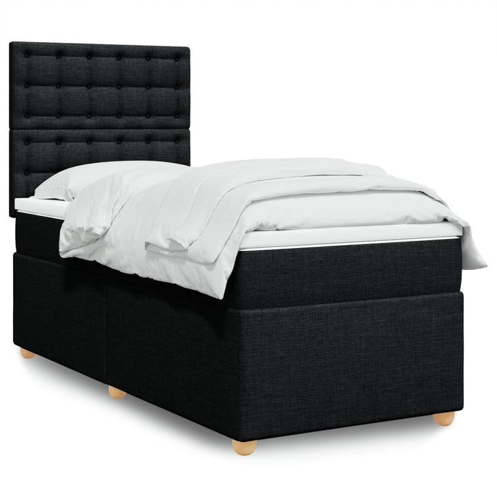 kontinentalseng med madras 100x200 cm stof sort