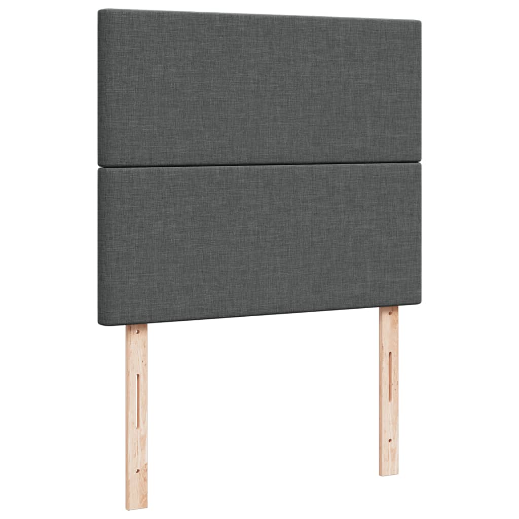 kontinentalseng med madras 120x190 cm stof mørkegrå