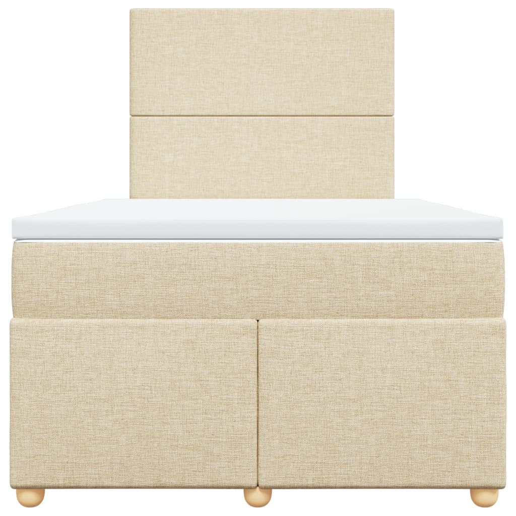 kontinentalseng med madras 120x190 cm stof cremefarvet