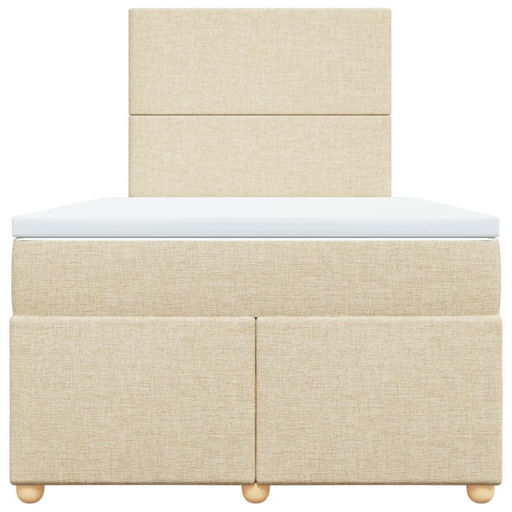 kontinentalseng med madras 120x190 cm stof cremefarvet