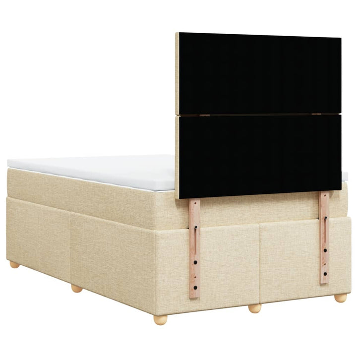 kontinentalseng med madras 120x190 cm stof cremefarvet