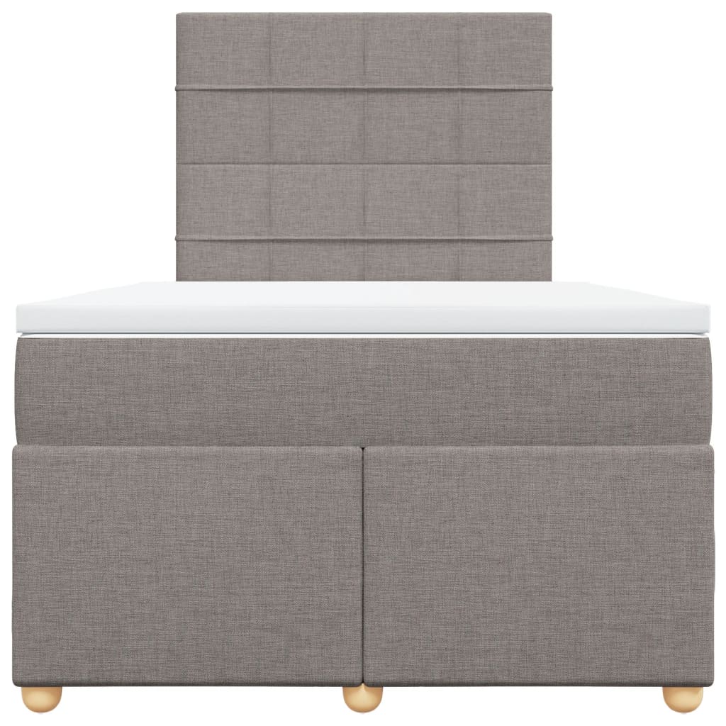 kontinentalseng med madras 120x190 cm stof gråbrun