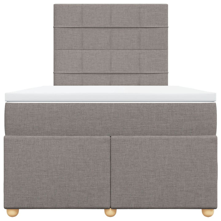 kontinentalseng med madras 120x190 cm stof gråbrun
