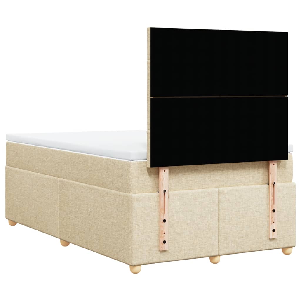 kontinentalseng med madras 120x190 cm stof cremefarvet