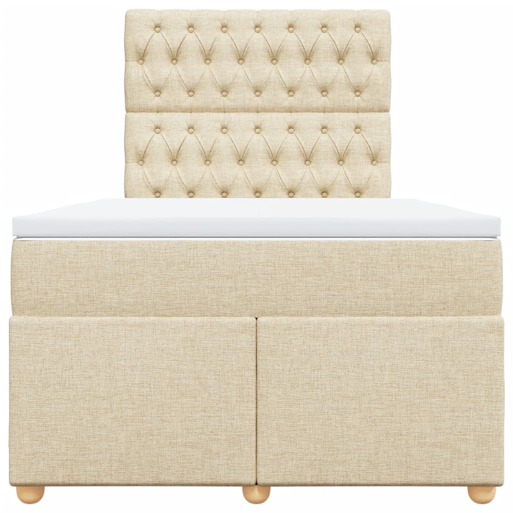 kontinentalseng med madras 120x190 cm stof cremefarvet