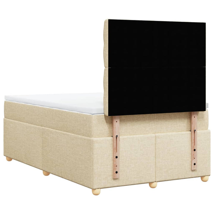kontinentalseng med madras 120x190 cm stof cremefarvet