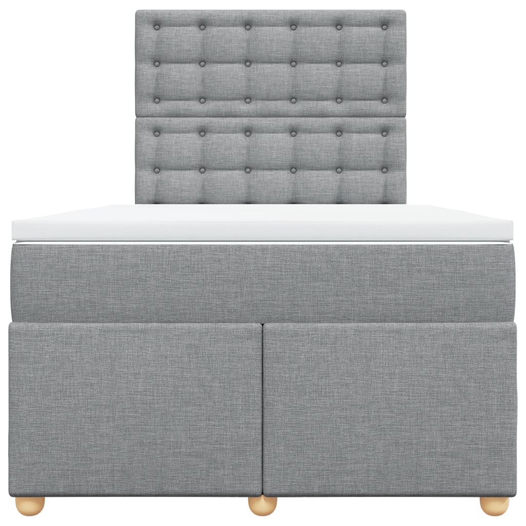 kontinentalseng med madras 120x190 cm stof lysegrå