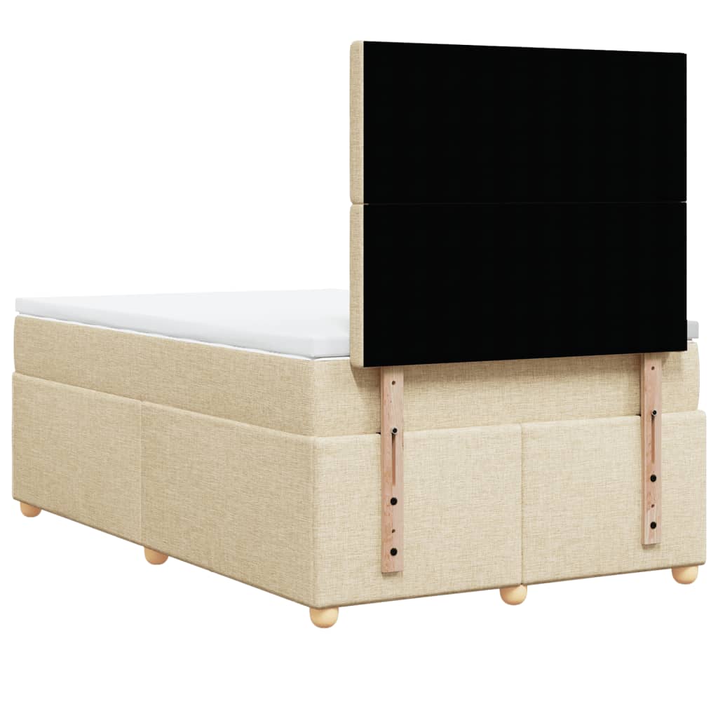 kontinentalseng med madras 120x190 cm stof cremefarvet