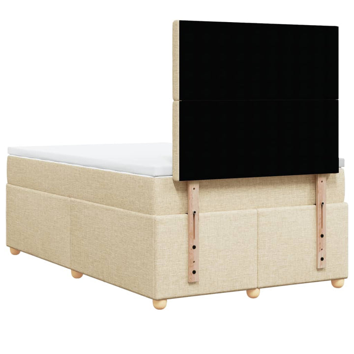kontinentalseng med madras 120x190 cm stof cremefarvet