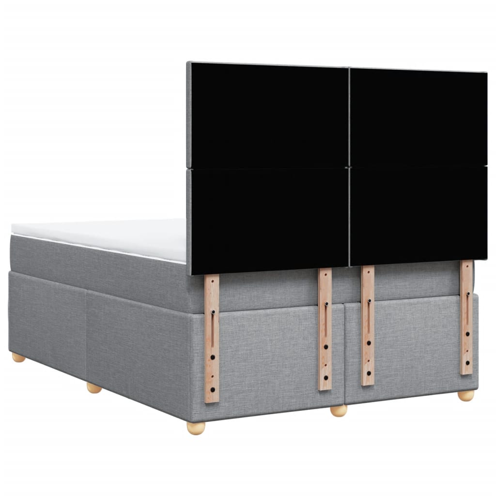 kontinentalseng med madras 140x190 cm stof lysegrå