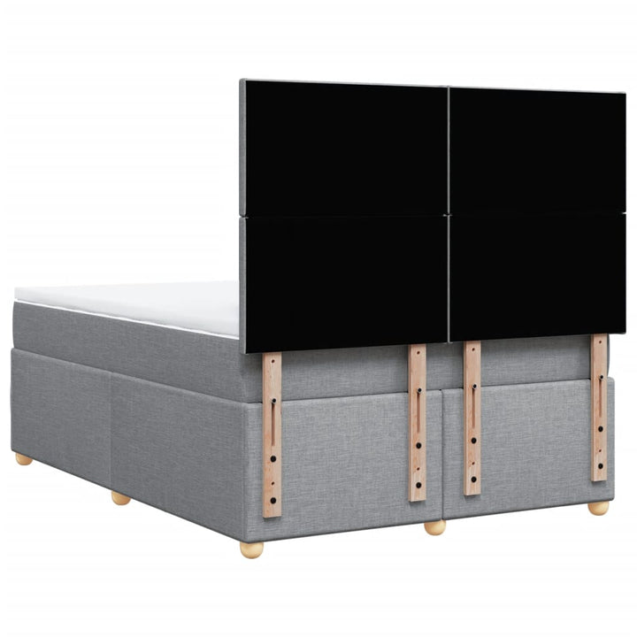 kontinentalseng med madras 140x190 cm stof lysegrå