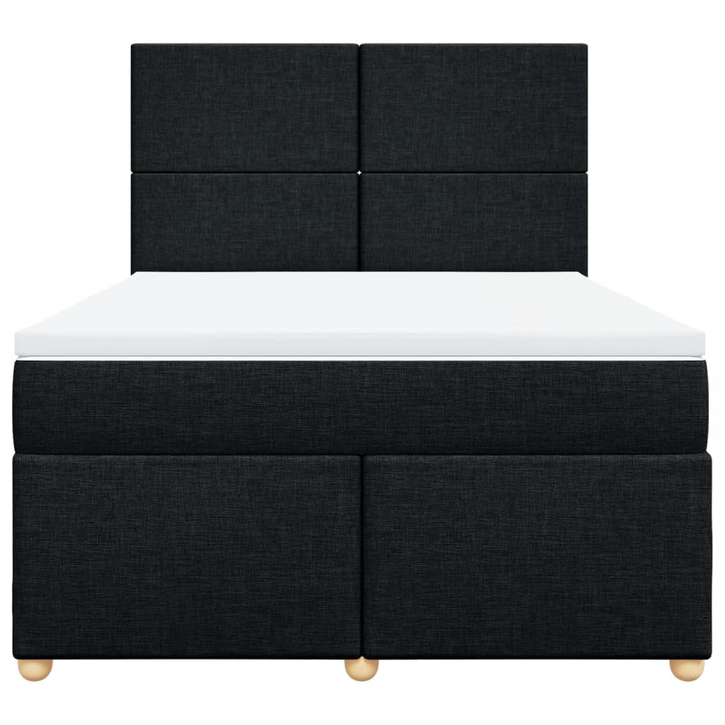 kontinentalseng med madras 140x190 cm stof sort