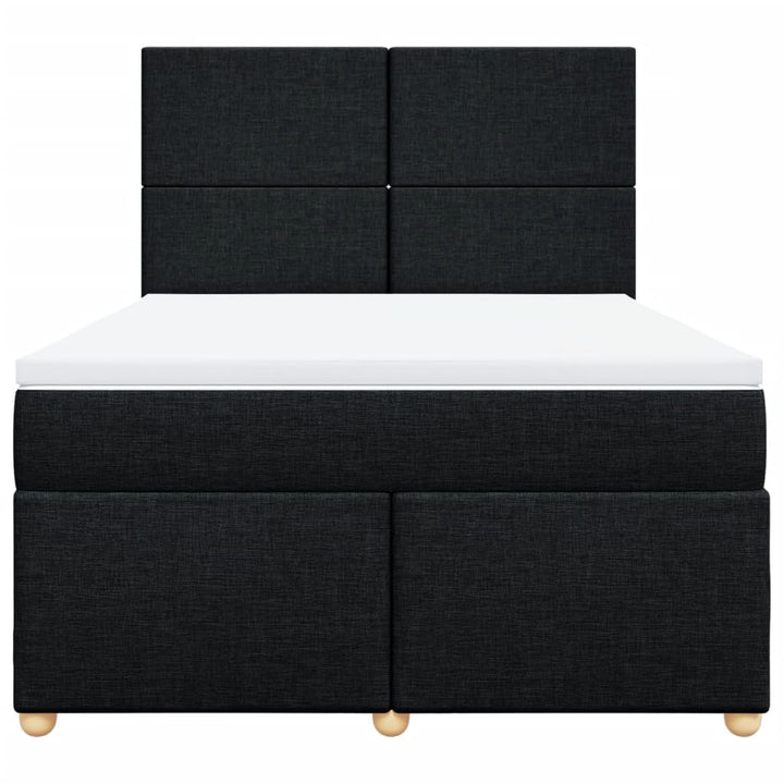 kontinentalseng med madras 140x190 cm stof sort