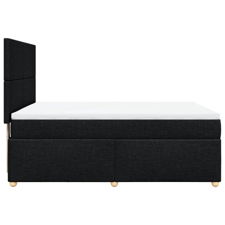 kontinentalseng med madras 140x190 cm stof sort