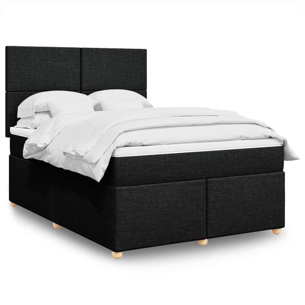 kontinentalseng med madras 140x190 cm stof sort