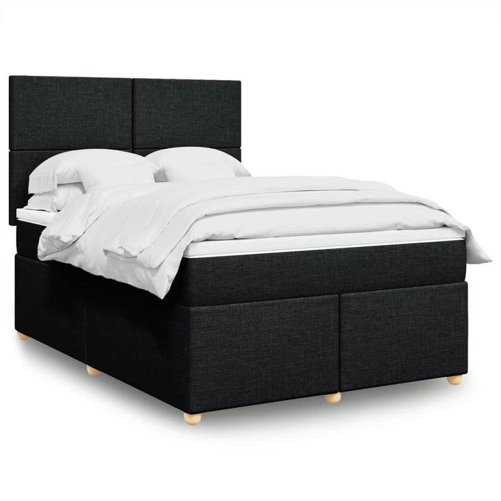kontinentalseng med madras 140x190 cm stof sort