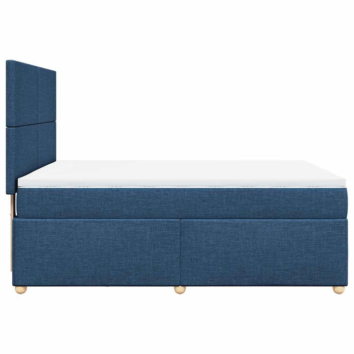 kontinentalseng med madras 140x190 cm stof blå