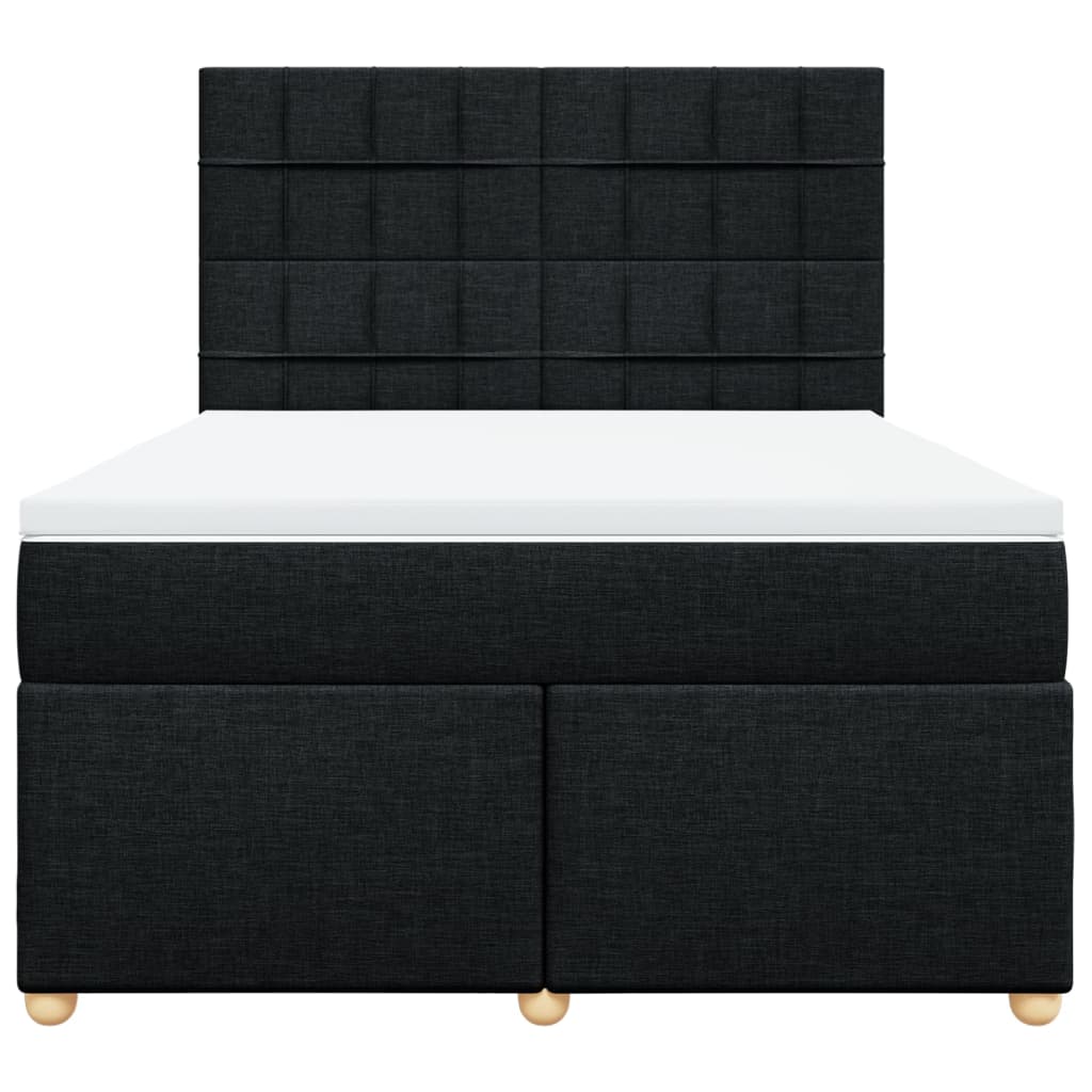 kontinentalseng med madras 140x190 cm stof sort