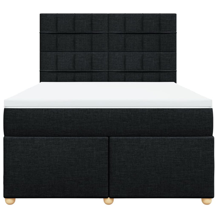 kontinentalseng med madras 140x190 cm stof sort