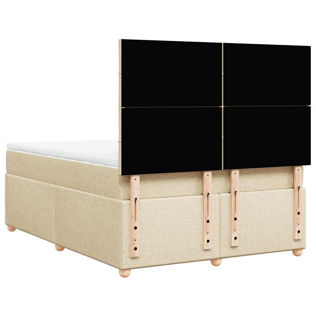 kontinentalseng med madras 140x190 cm stof cremefarvet