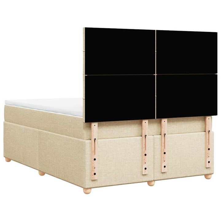 kontinentalseng med madras 140x190 cm stof cremefarvet