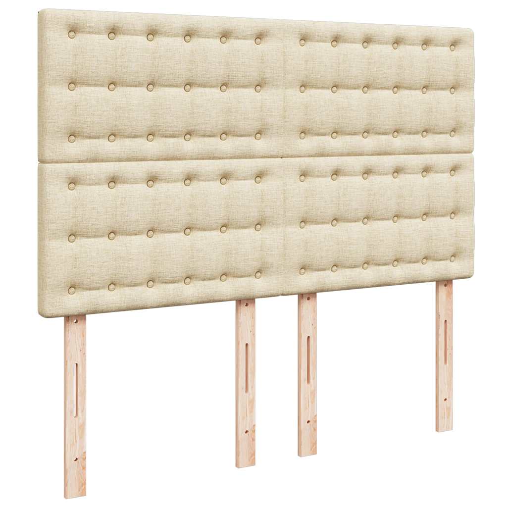 kontinentalseng med madras 140x190 cm stof cremefarvet