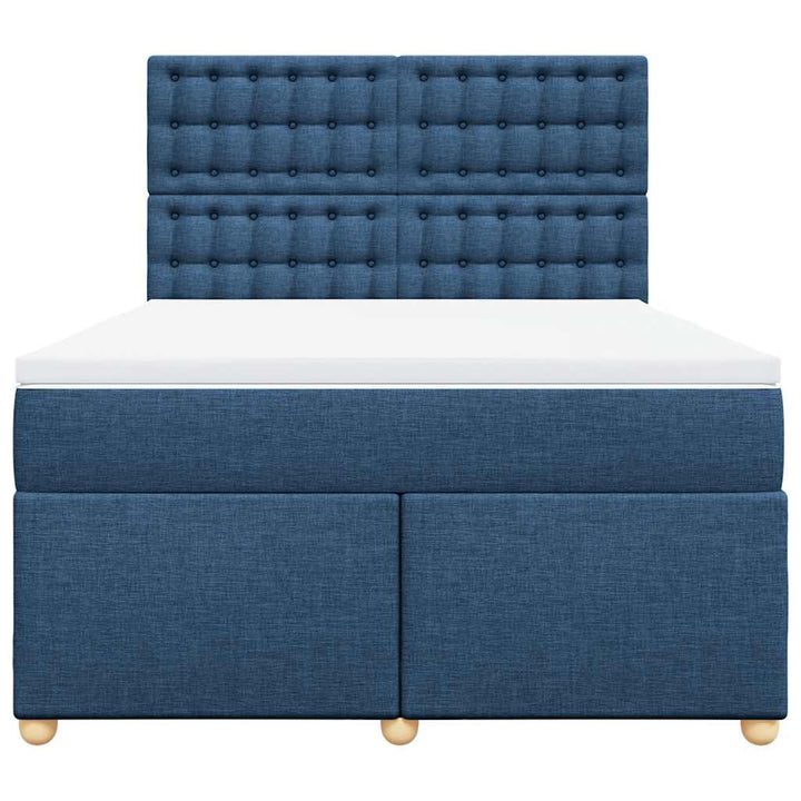kontinentalseng med madras 140x190 cm stof blå