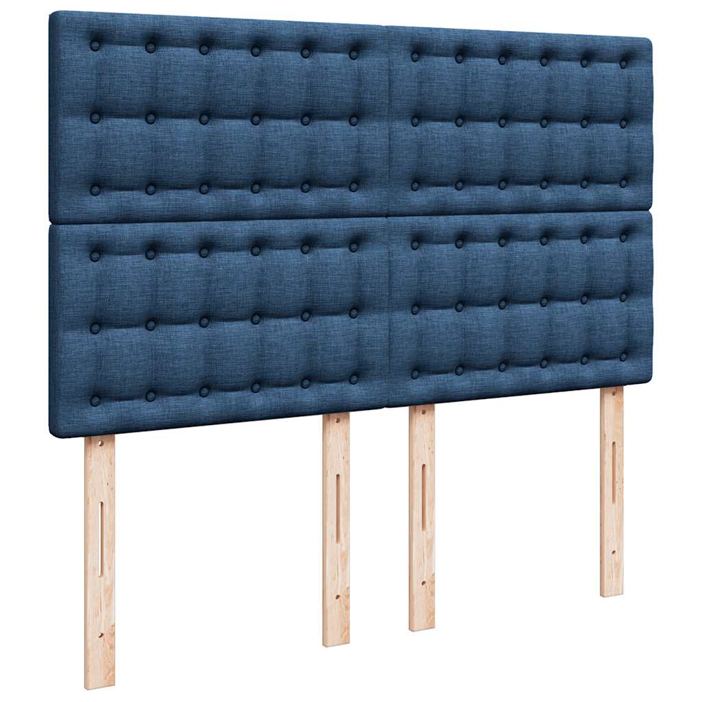 kontinentalseng med madras 140x190 cm stof blå