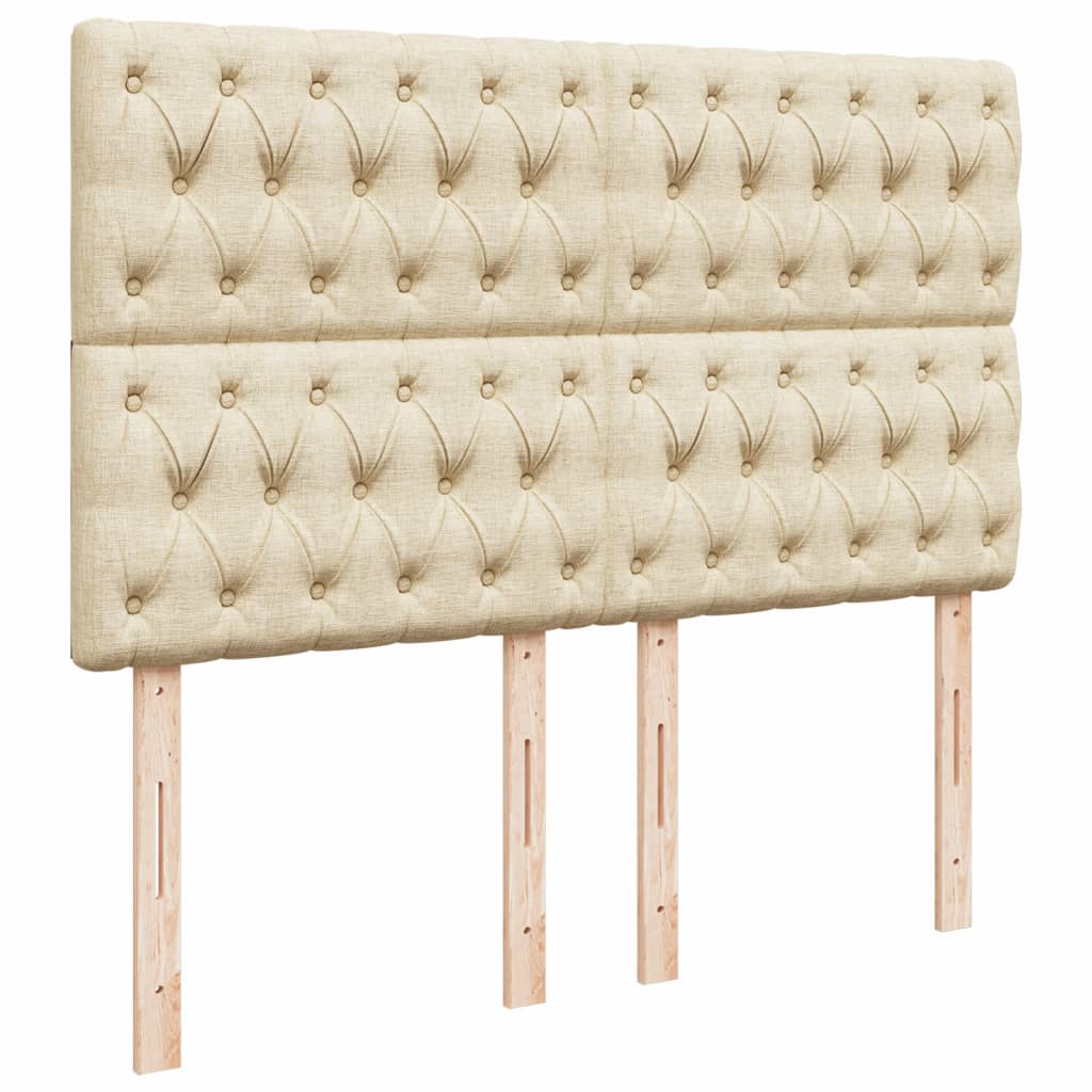 kontinentalseng med madras 140x200 cm stof cremefarvet