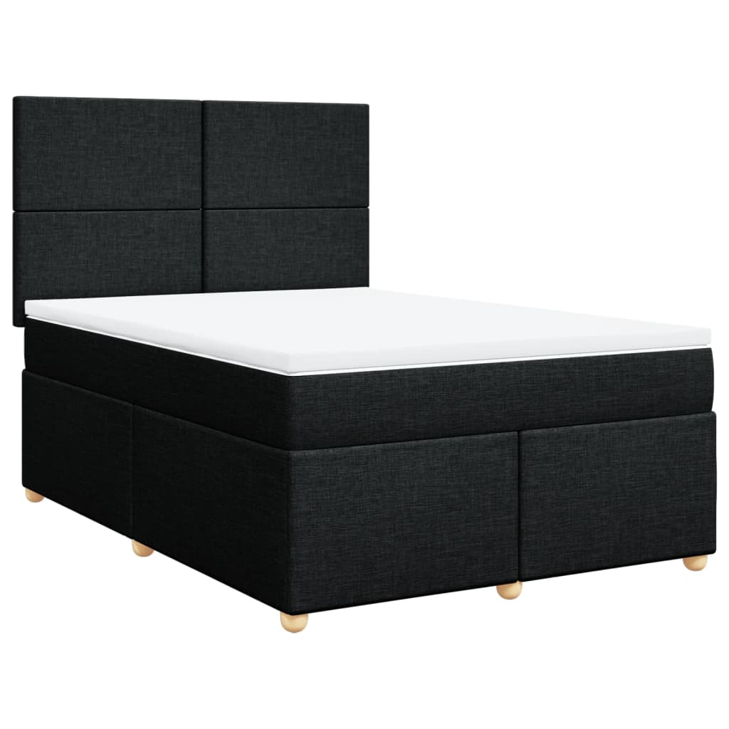 kontinentalseng med madras 160x200 cm stof sort