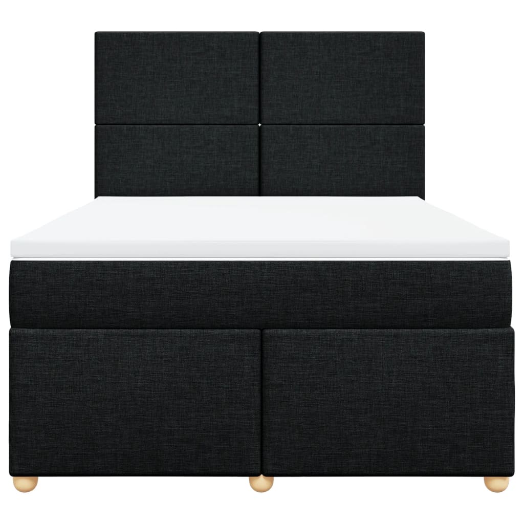kontinentalseng med madras 160x200 cm stof sort