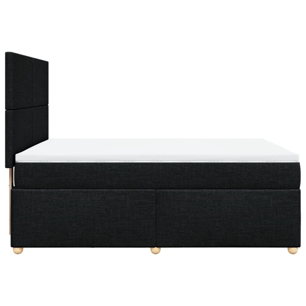 kontinentalseng med madras 160x200 cm stof sort