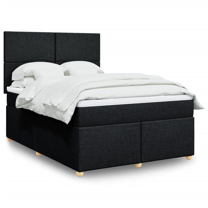 kontinentalseng med madras 160x200 cm stof sort
