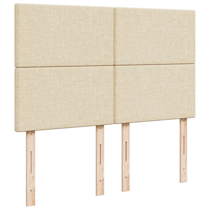 kontinentalseng med madras 160x200 cm stof cremefarvet