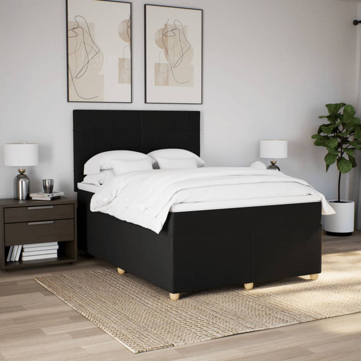 kontinentalseng med madras 160x200 cm stof sort