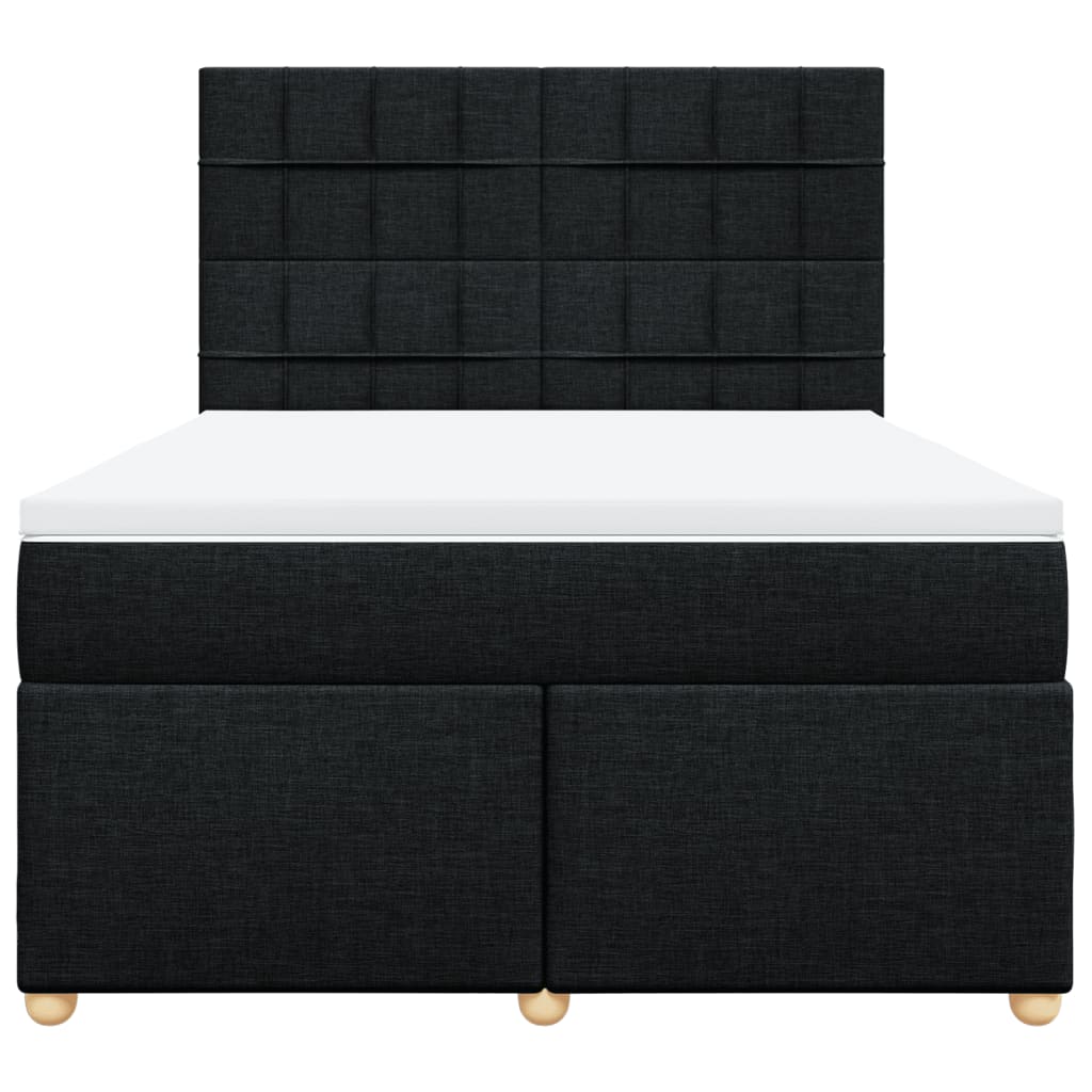kontinentalseng med madras 160x200 cm stof sort
