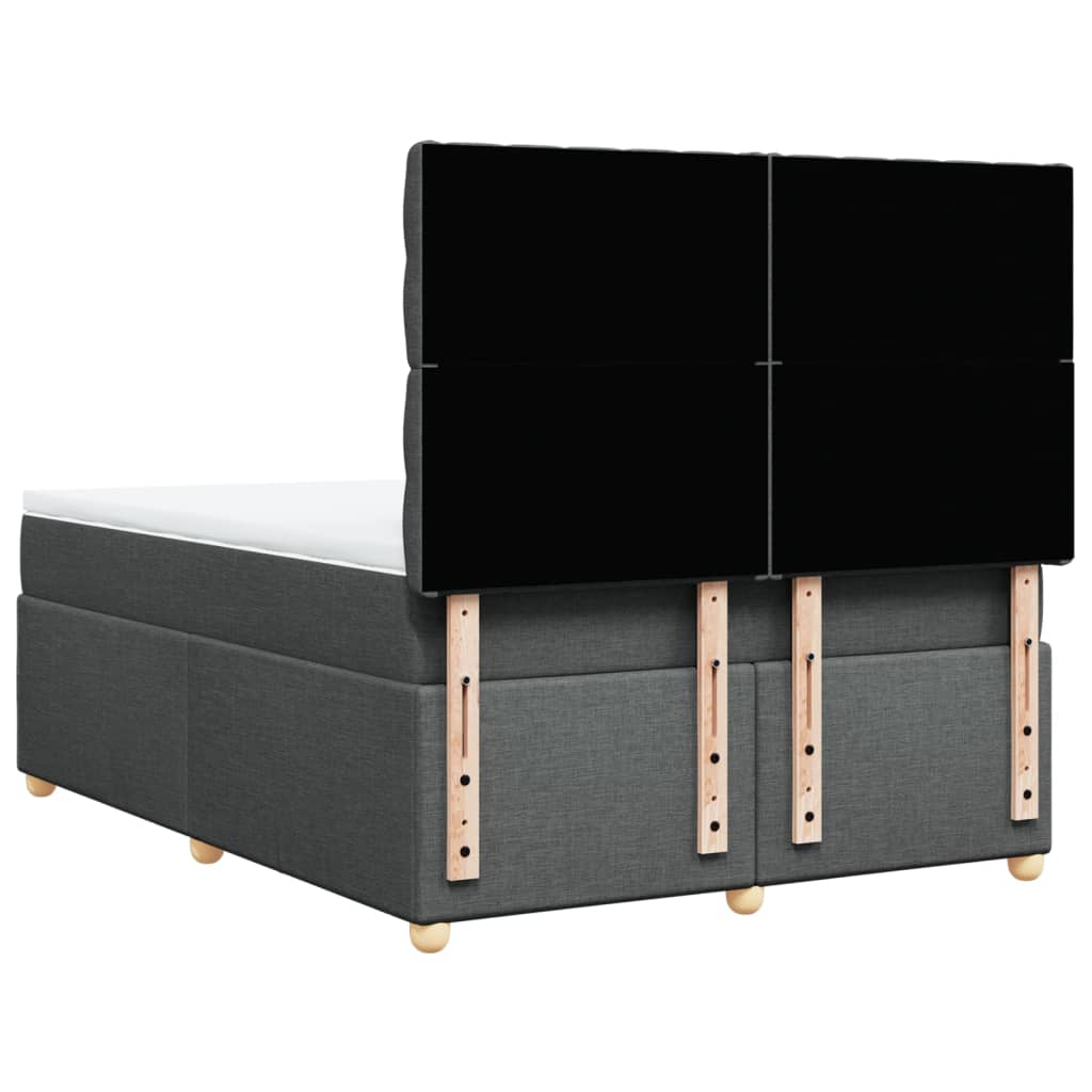 kontinentalseng med madras 160x200 cm stof mørkegrå