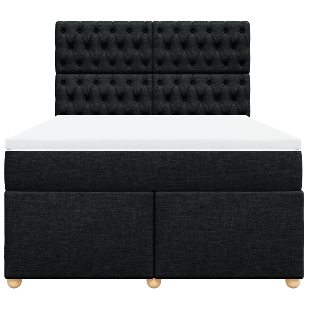 kontinentalseng med madras 160x200 cm stof sort