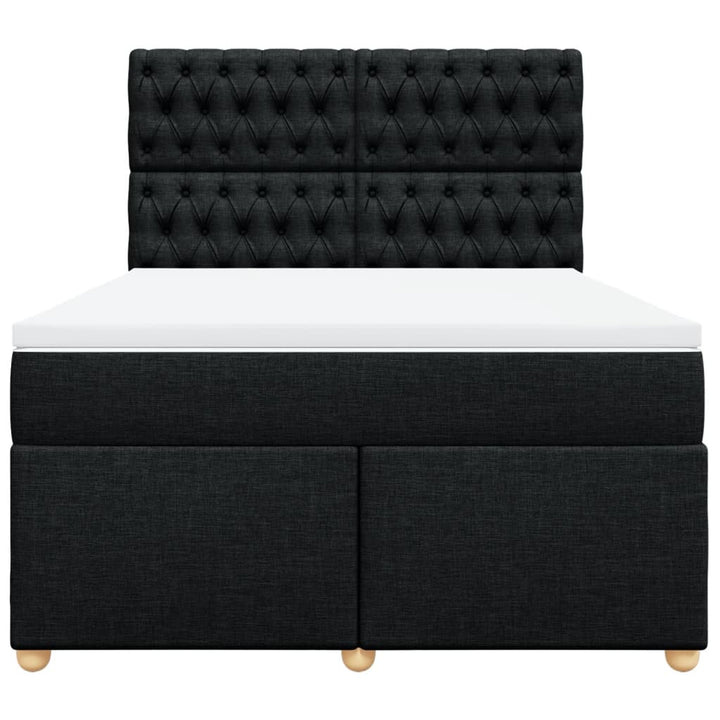 kontinentalseng med madras 160x200 cm stof sort