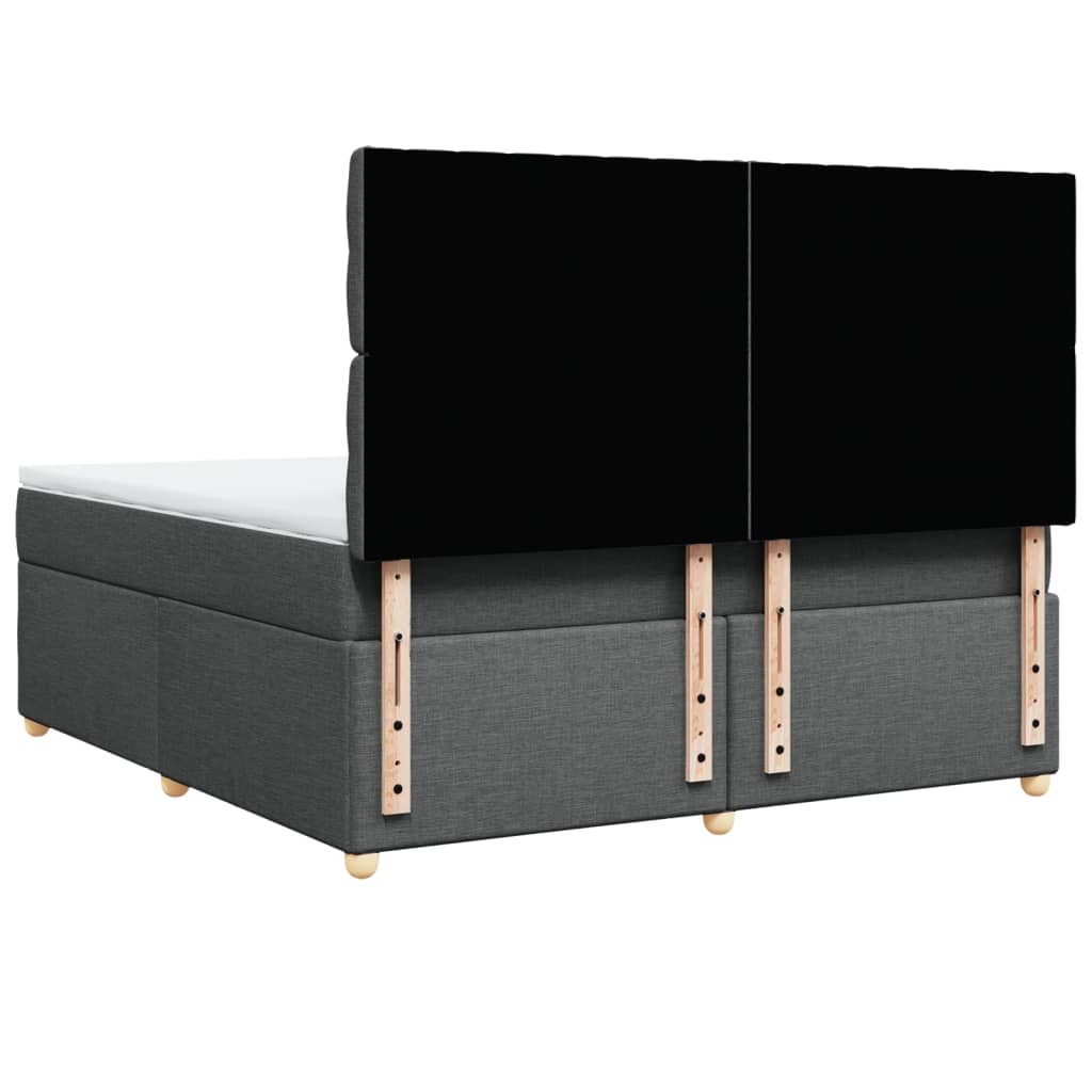 kontinentalseng med madras 180x200 cm stof mørkegrå